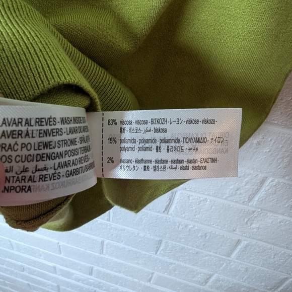 Zara Lime Green Viscose Sweater Vest Top - Picture 4 of 4